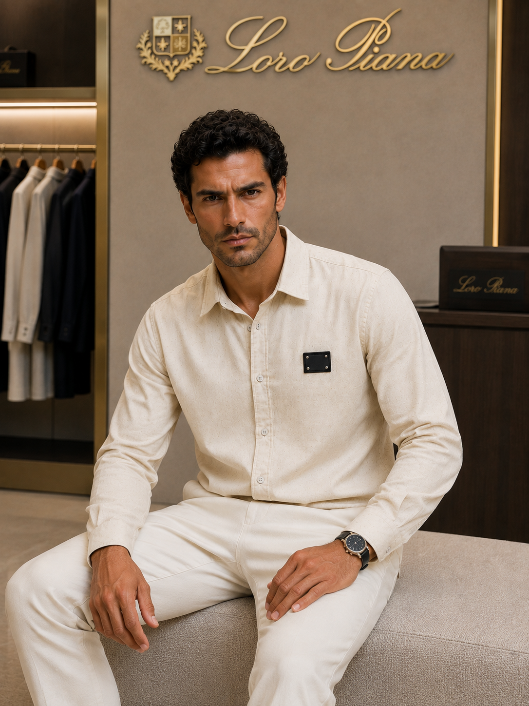 Loro Piana Luxury Beige Long-Sleeve Shirt