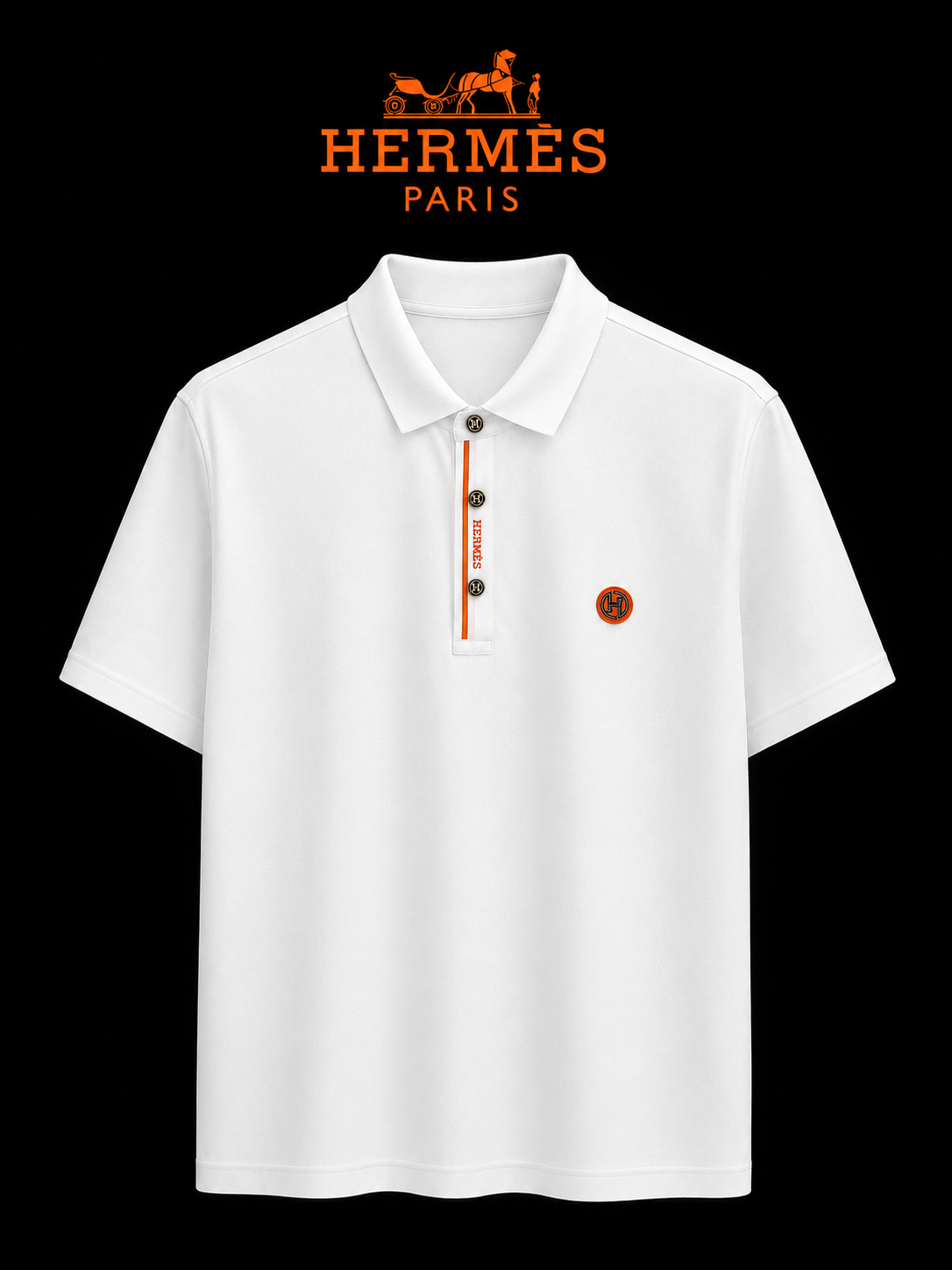 Hermès Premium White Polo Shirt