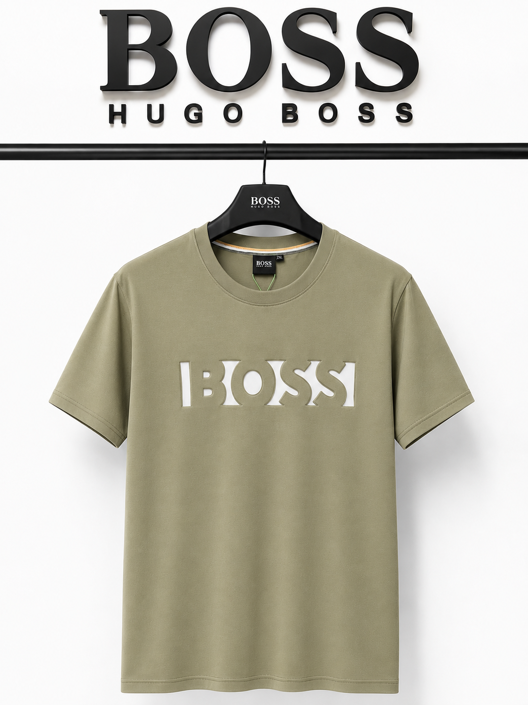 Hugo Boss Olive Green Logo T-Shirt