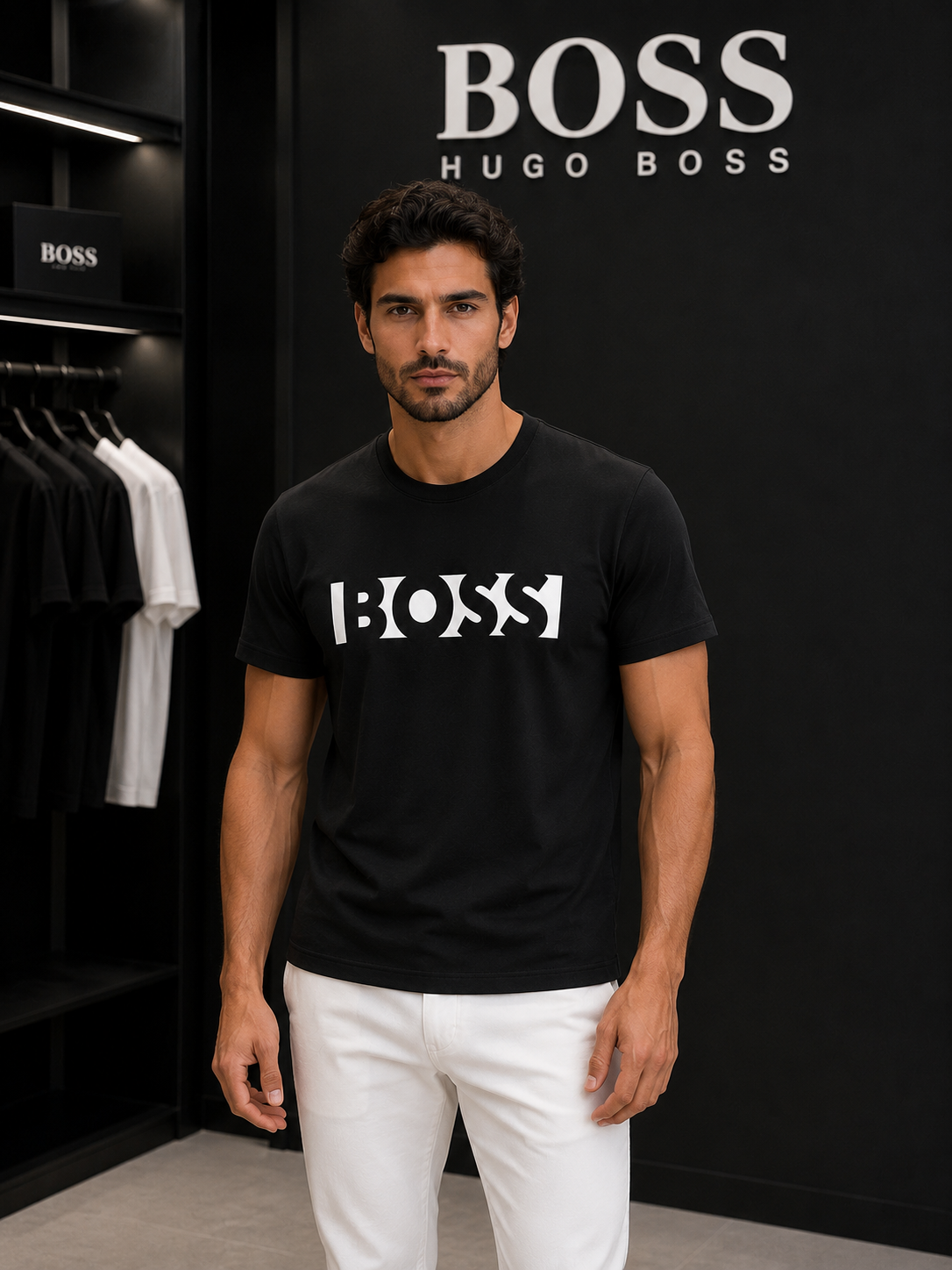 Hugo Boss Premium Black Graphic T-Shirt