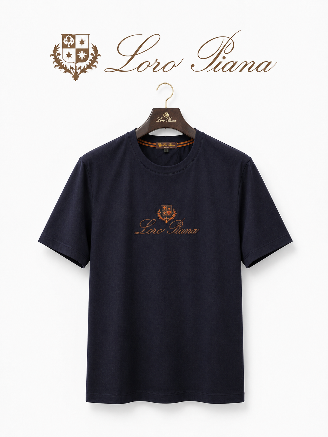 Loro Piana Premium Navy Crew Neck T-Shirt