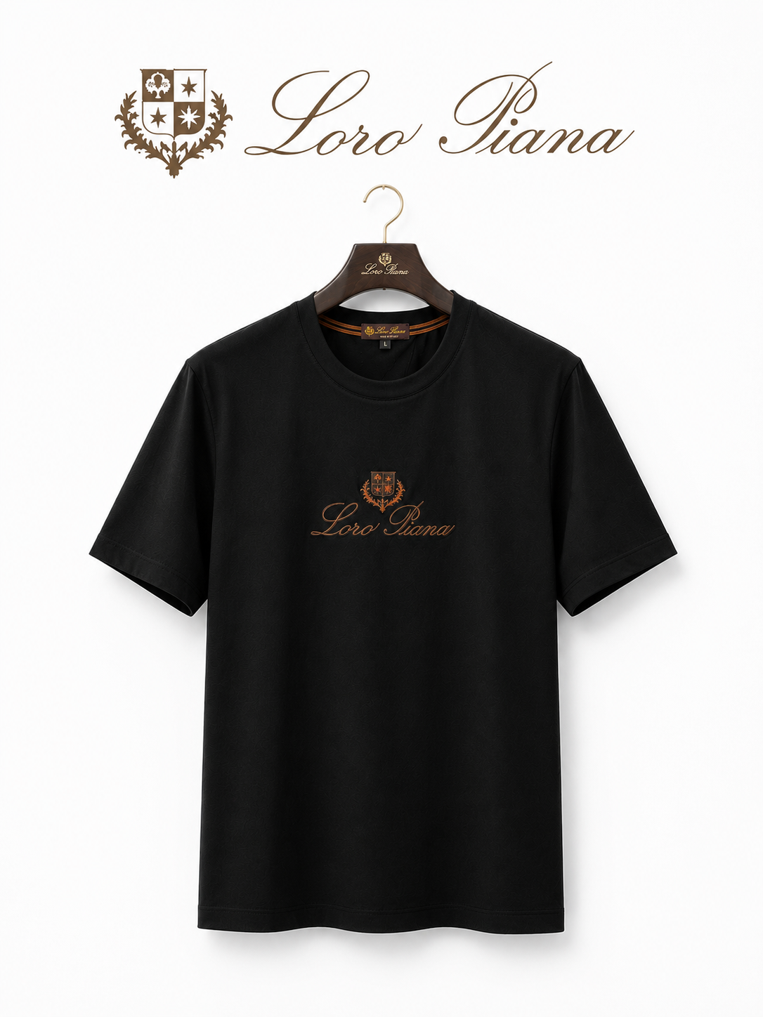 Loro Piana Premium Black Crew Neck T-Shirt