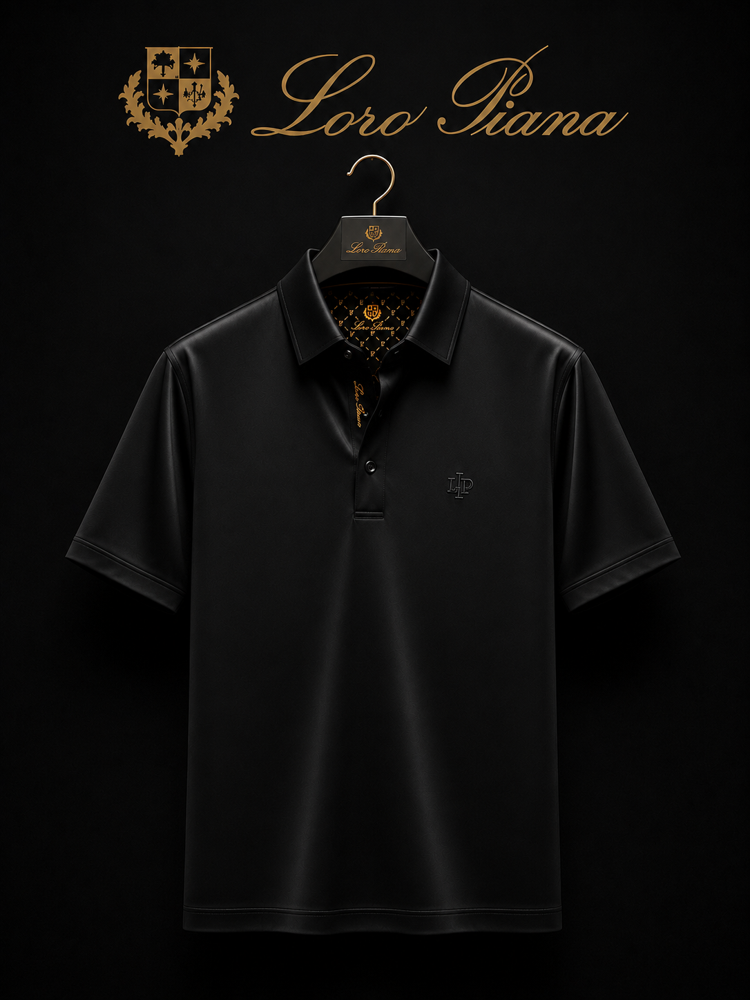 Loro Piana Premium Black Polo Shirt
