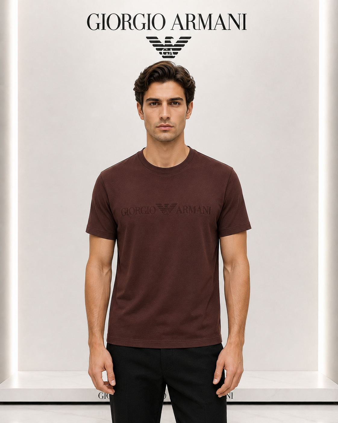 Giorgio Armani Brown Signature T-Shirt