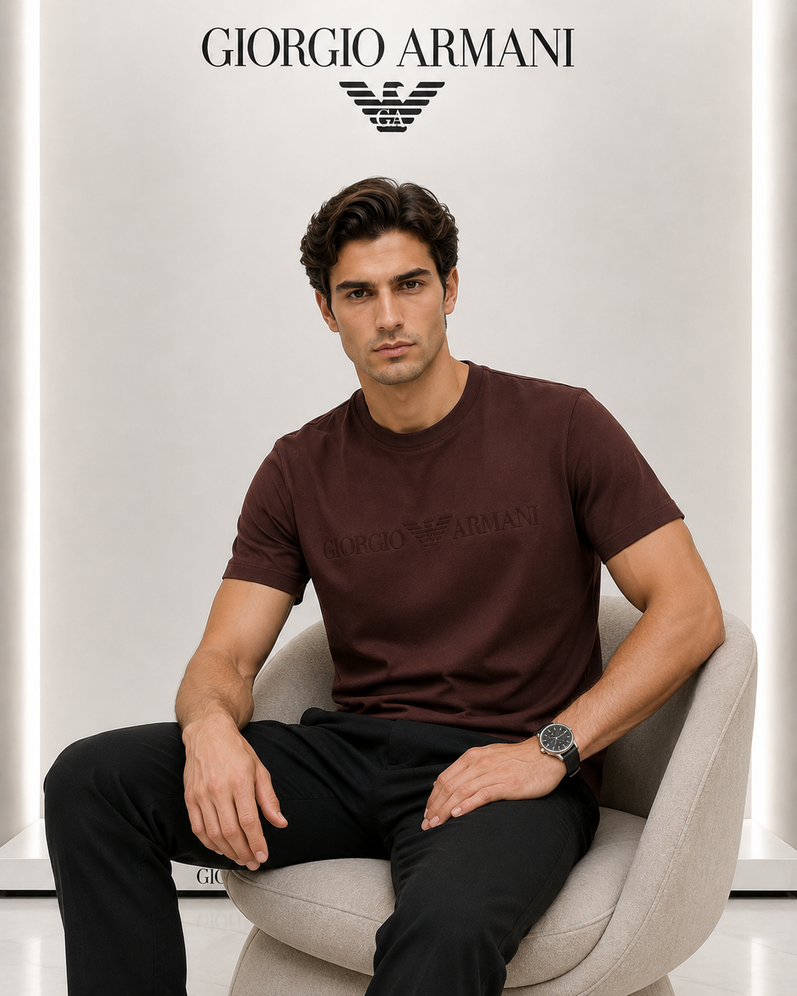 Giorgio Armani Brown Signature T-Shirt