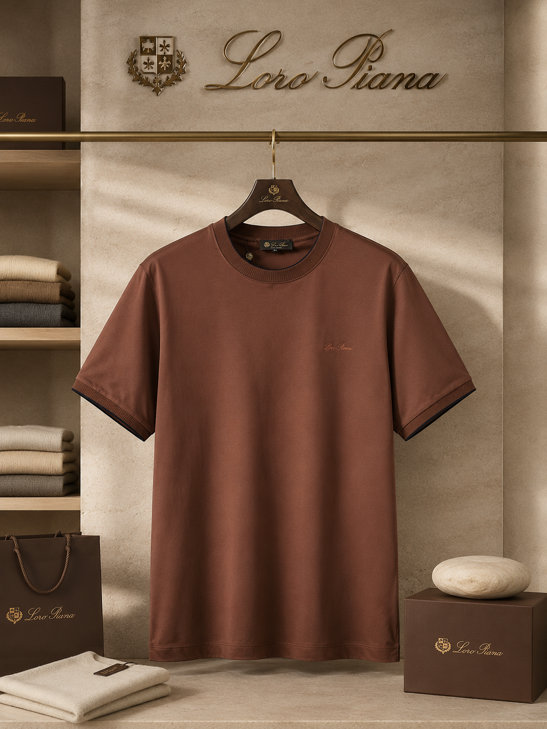 Loro Piana Brown Premium T-Shirt | Refined Elegance & Everyday Luxury