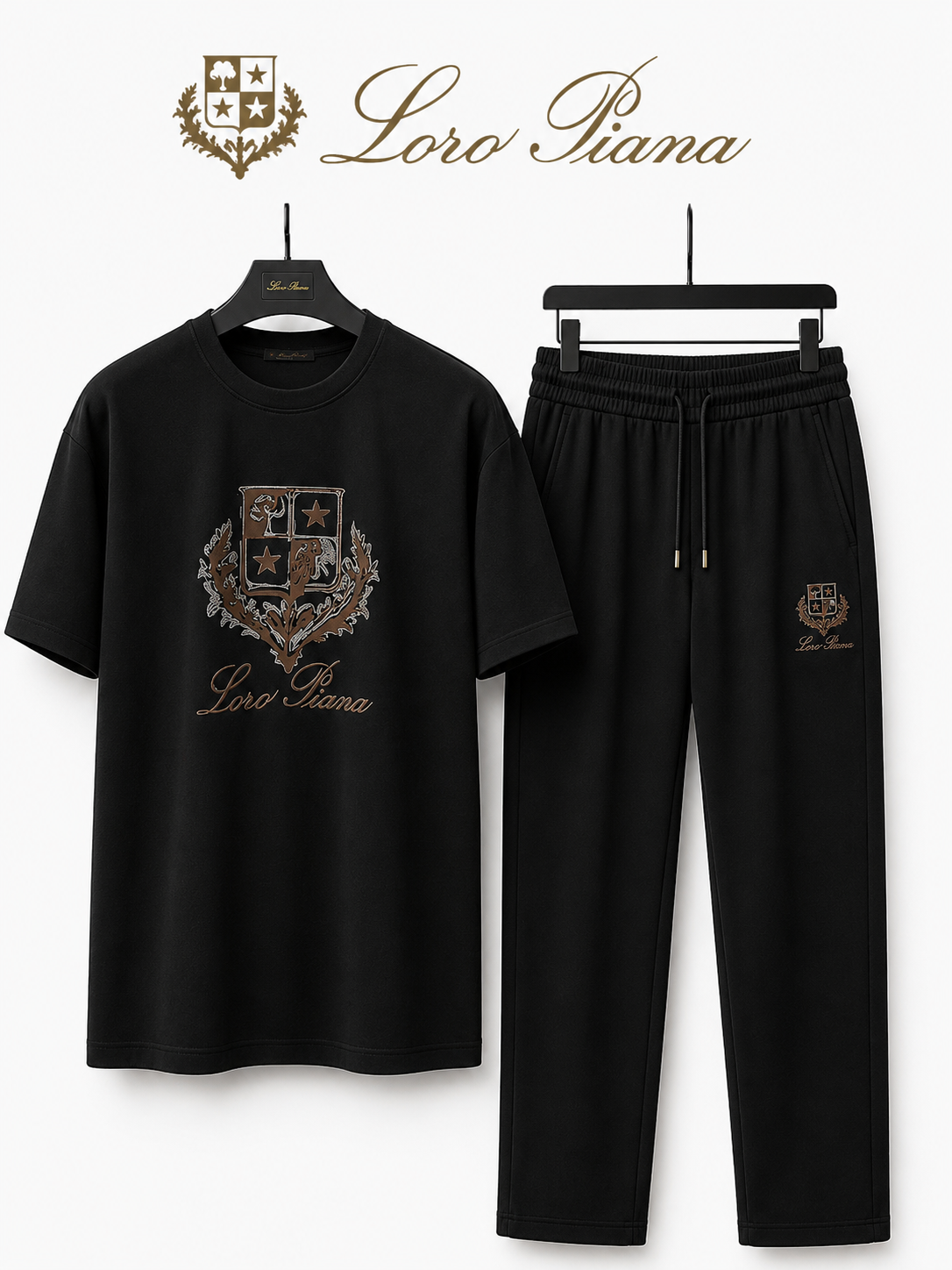 Loro Piana Black T-Shirt & Jogger Set