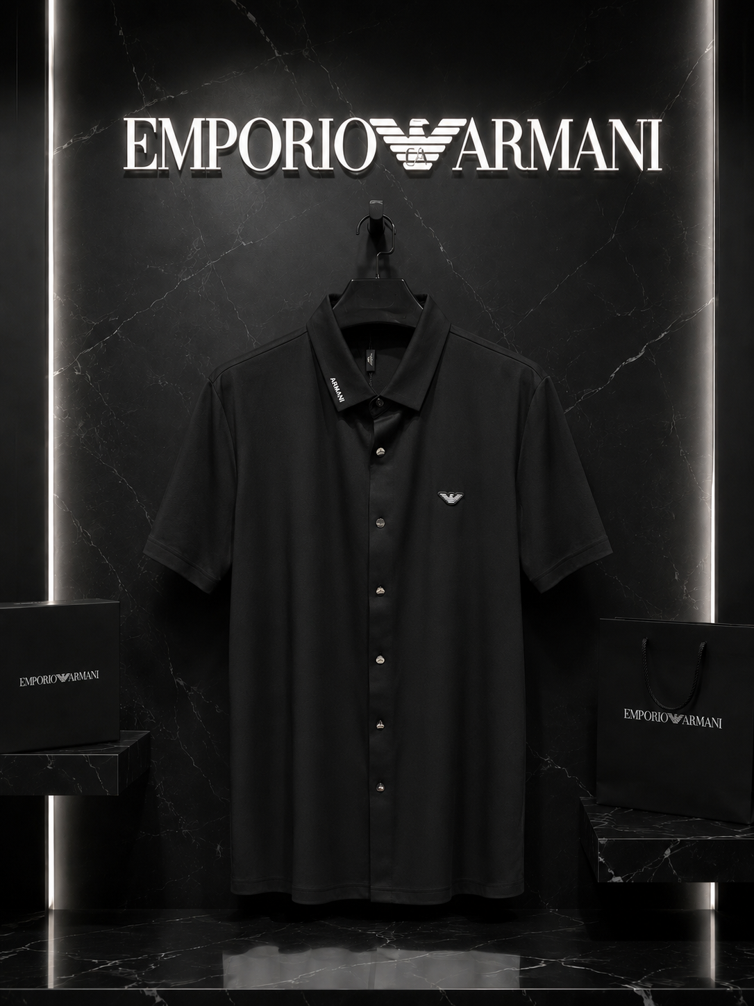 Emporio Armani Milano Black Shirt