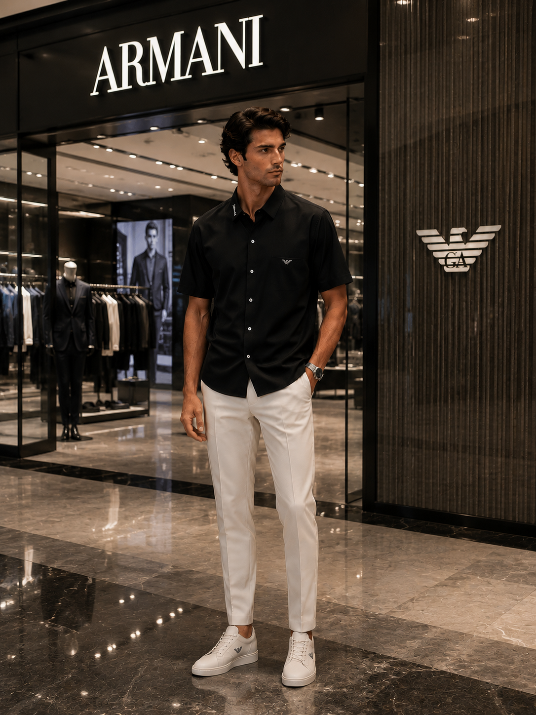 Emporio Armani Milano Black Shirt