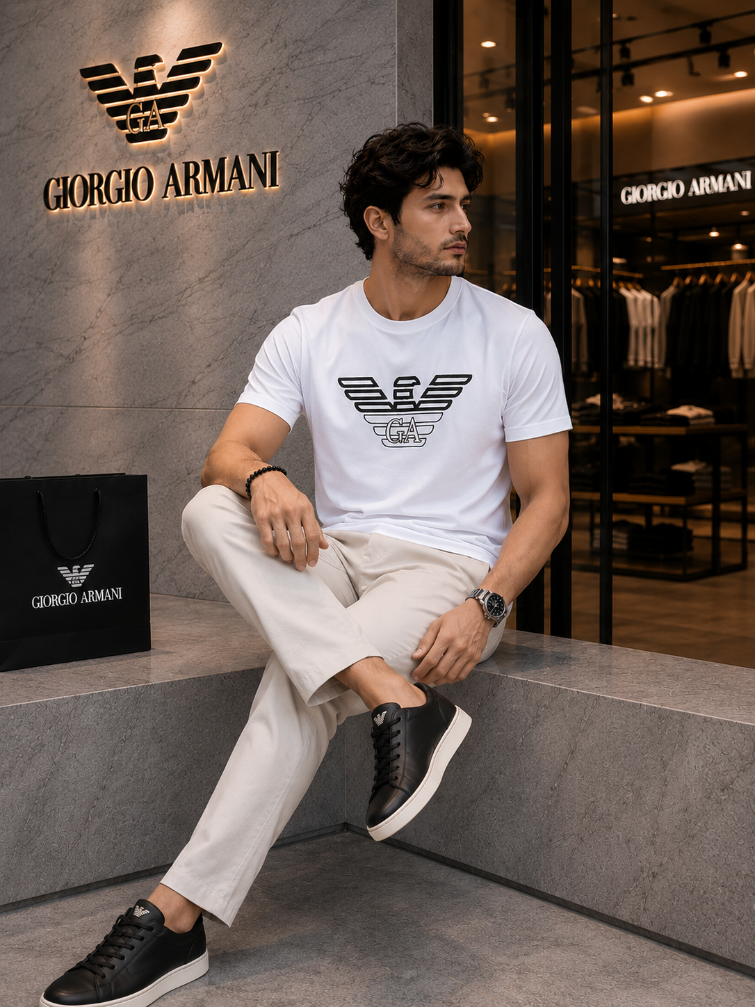 Emporio Armani Milano White T-Shirt