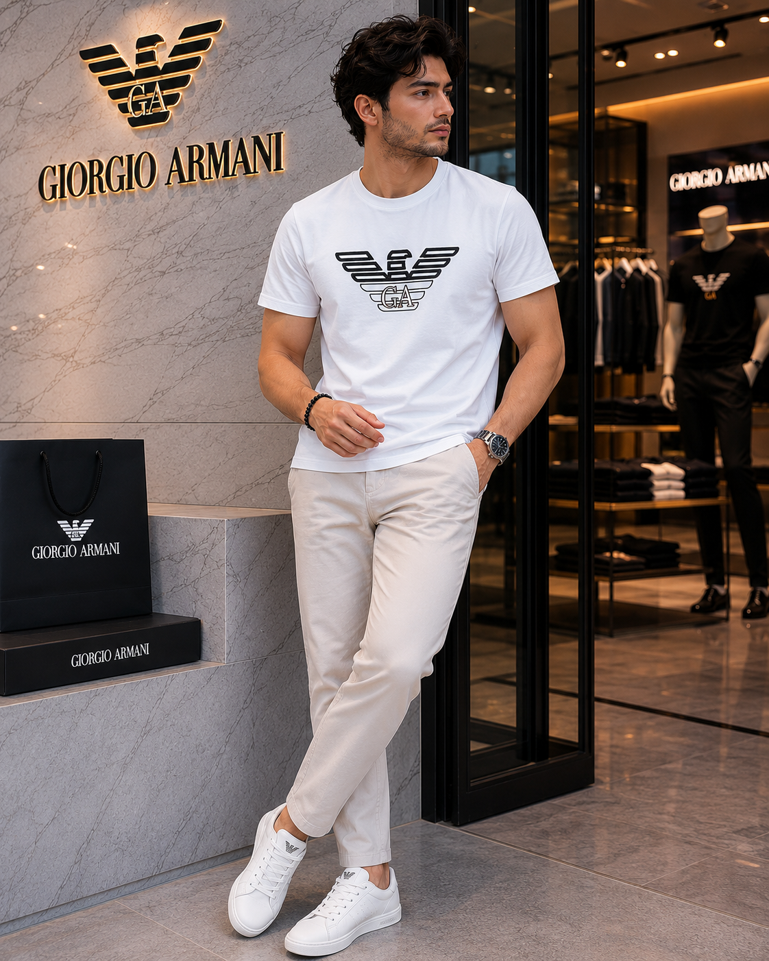 Emporio Armani Milano White T-Shirt