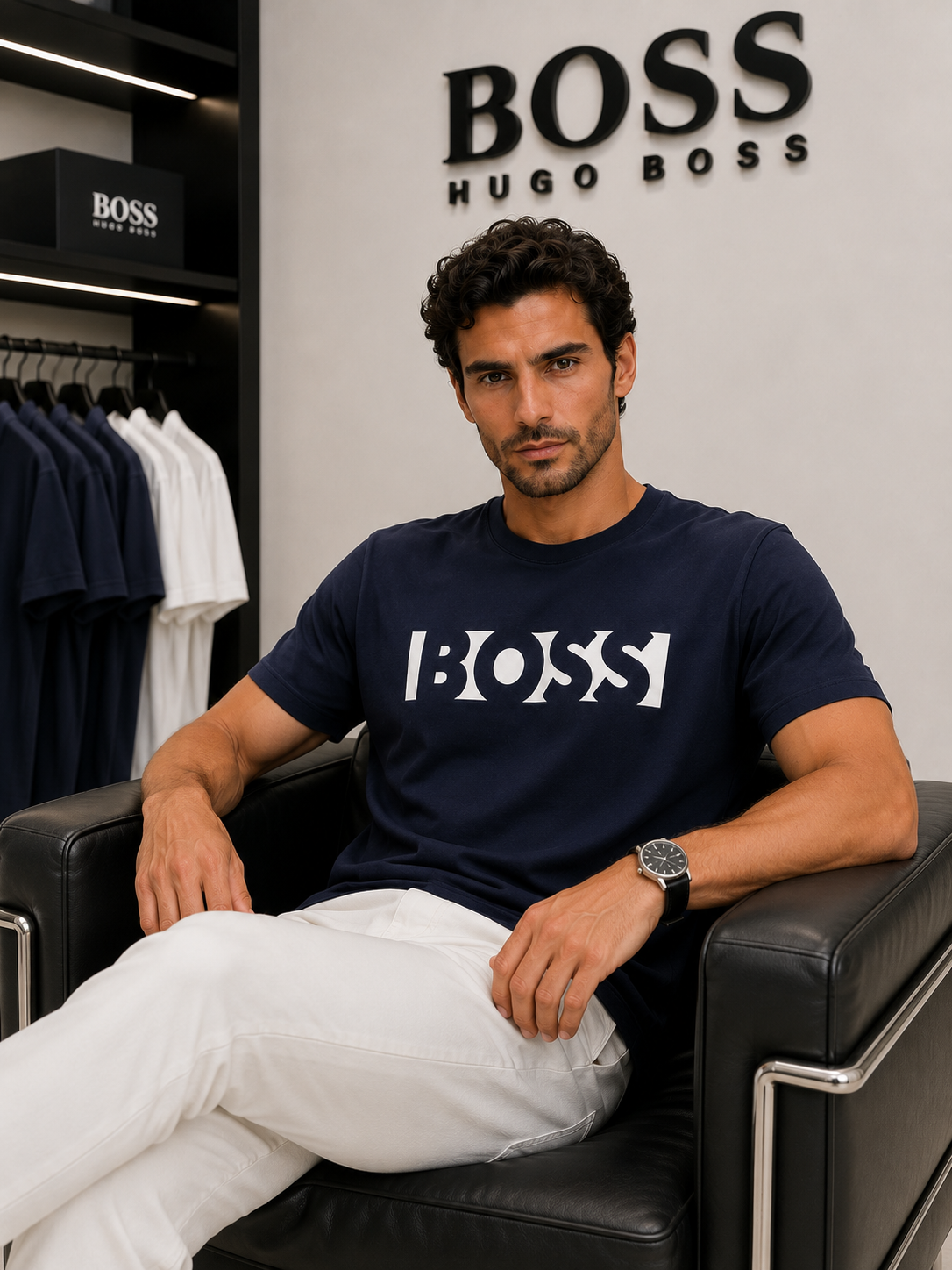 Hugo Boss Navy Blue Logo T-Shirt