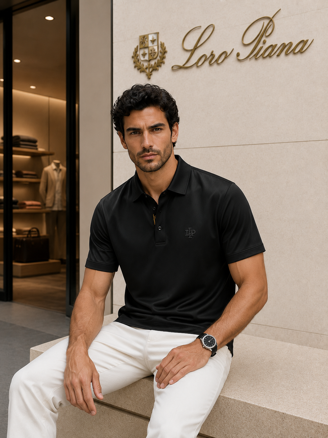 Loro Piana Premium Black Polo Shirt