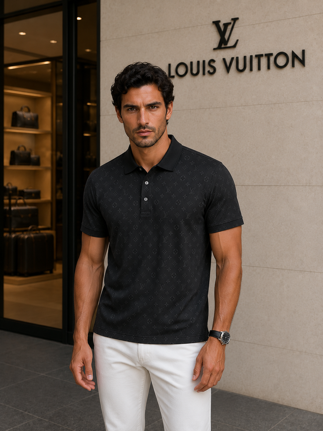 Louis Vuitton Premium Black Polo Shirt