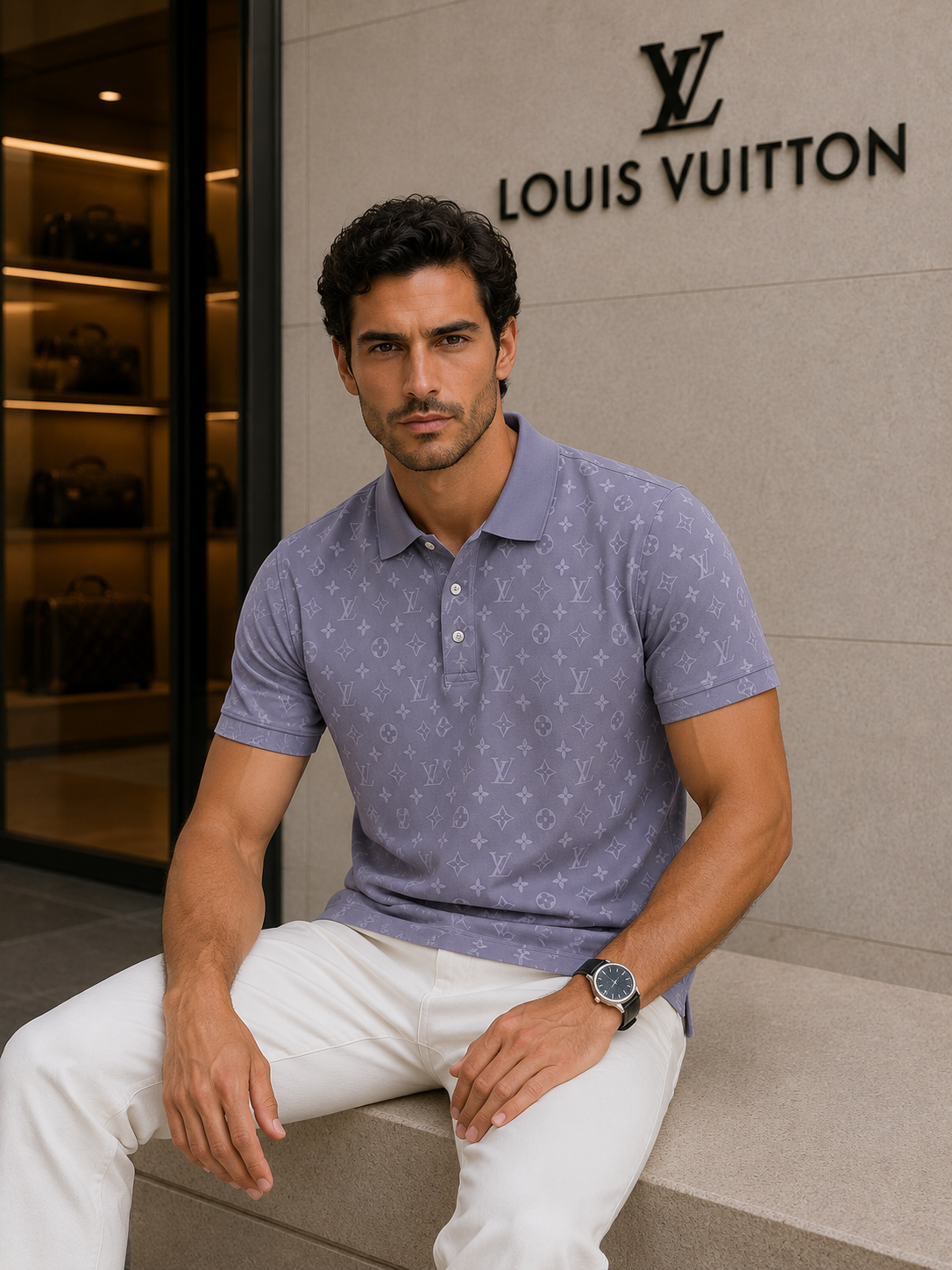 Louis Vuitton Premium Lavender Polo Shirt