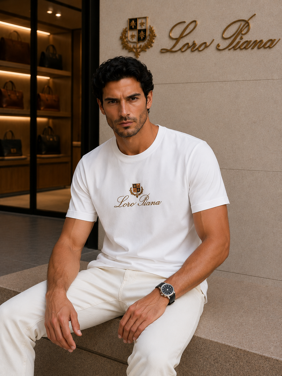 Loro Piana Premium White Crew Neck T-Shirt