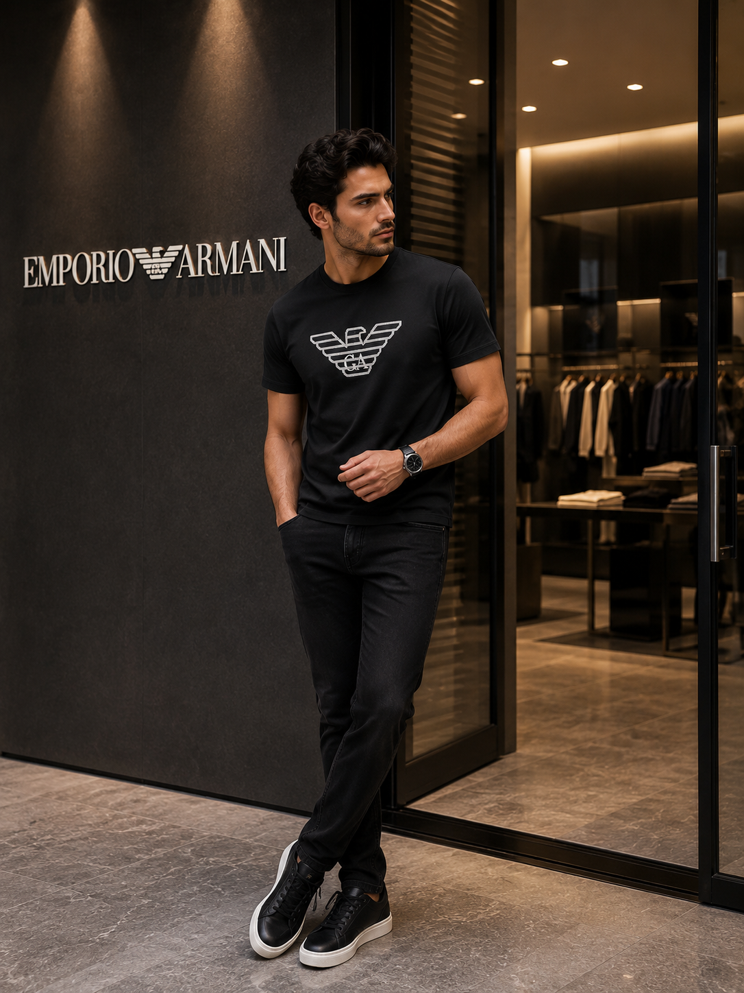 Emporio Armani Milano Black T-Shirt