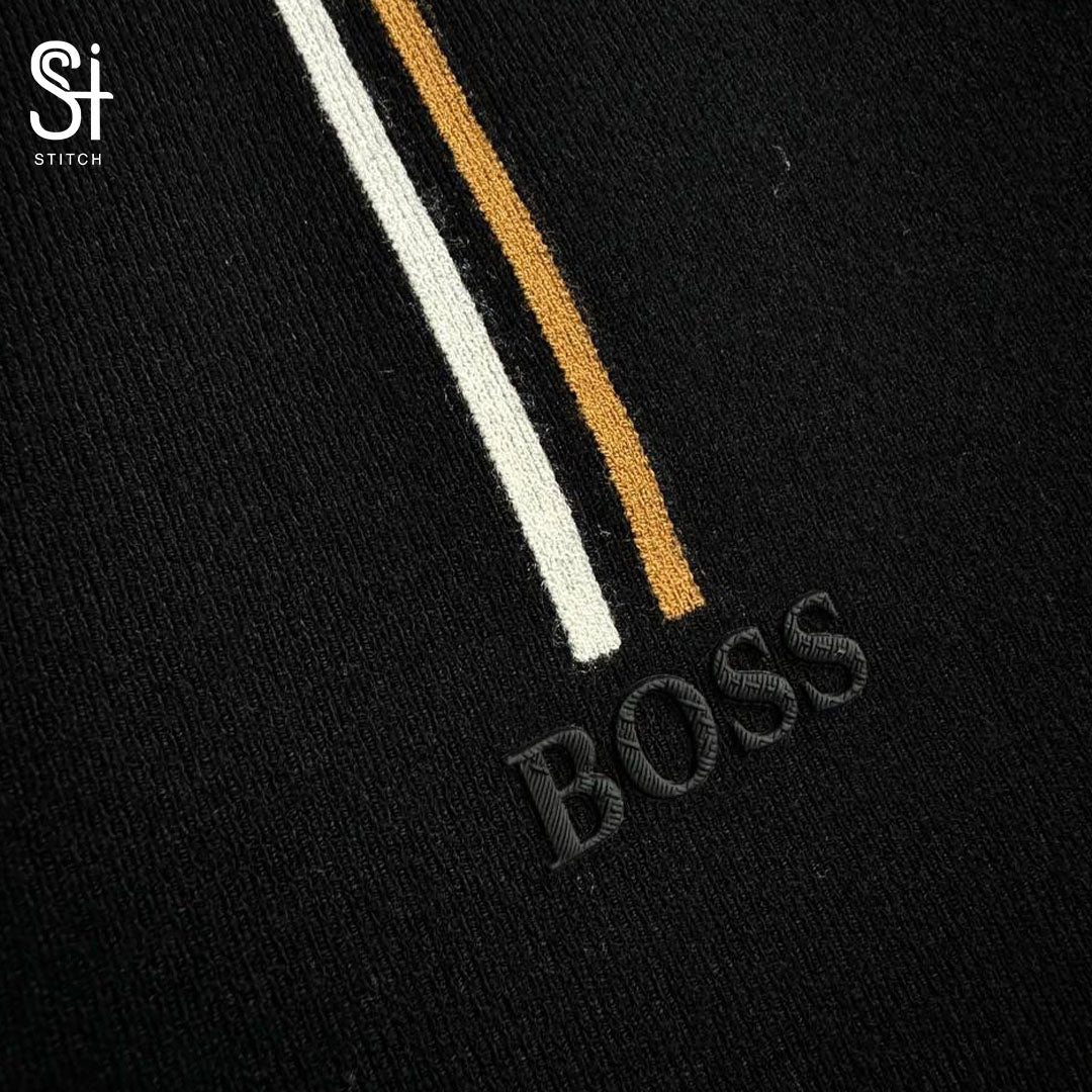 BOSS Black Zip Polo T-Shirt