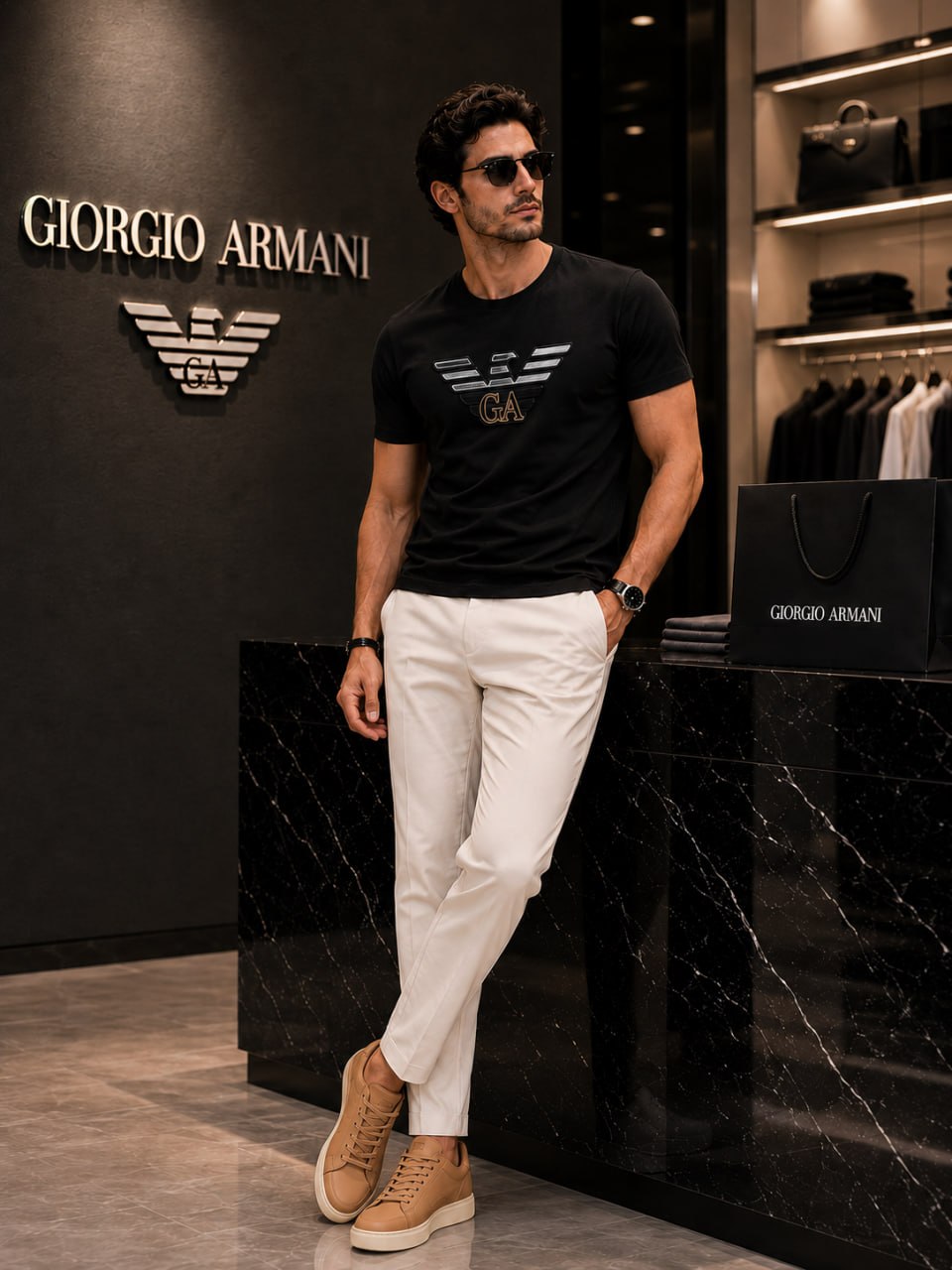 Emporio Armani Milano Black T-Shirt