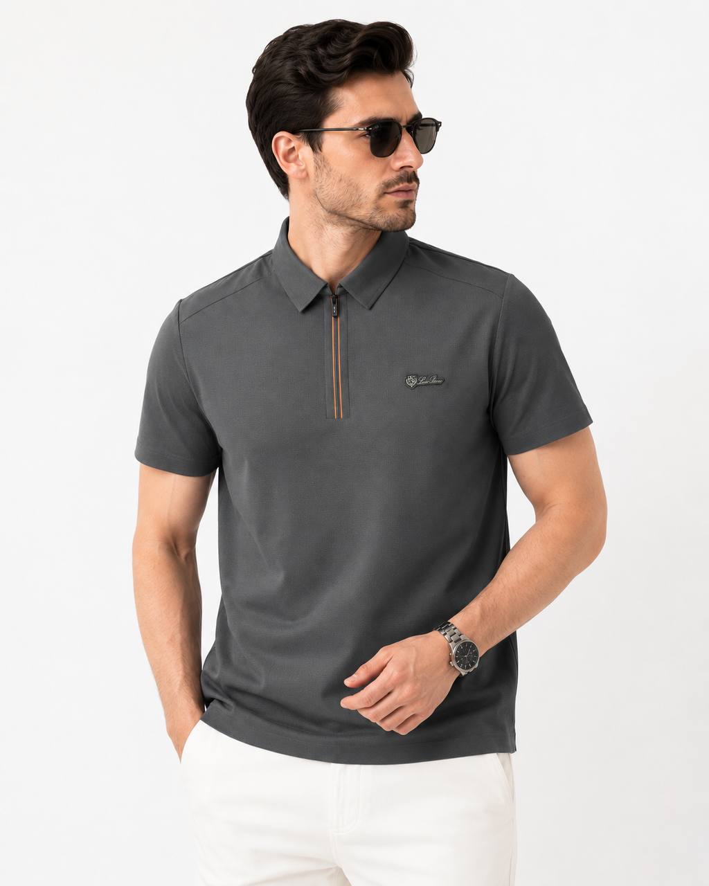 Loro Piana Gray Polo T-Shirt
