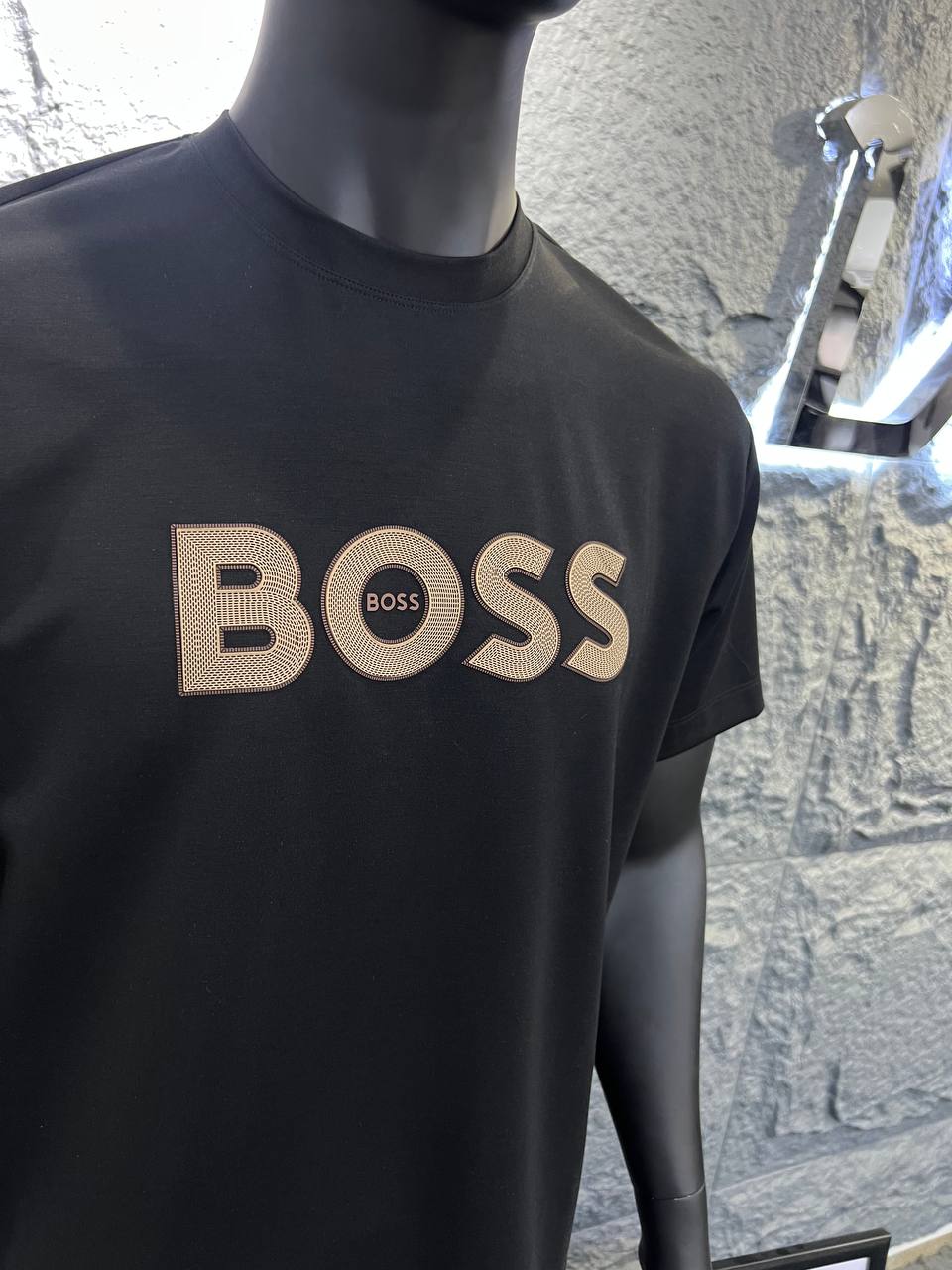 Boss - Premium Cotton Jersey T-Shirt and Trousers Set – Black with Signature Trim