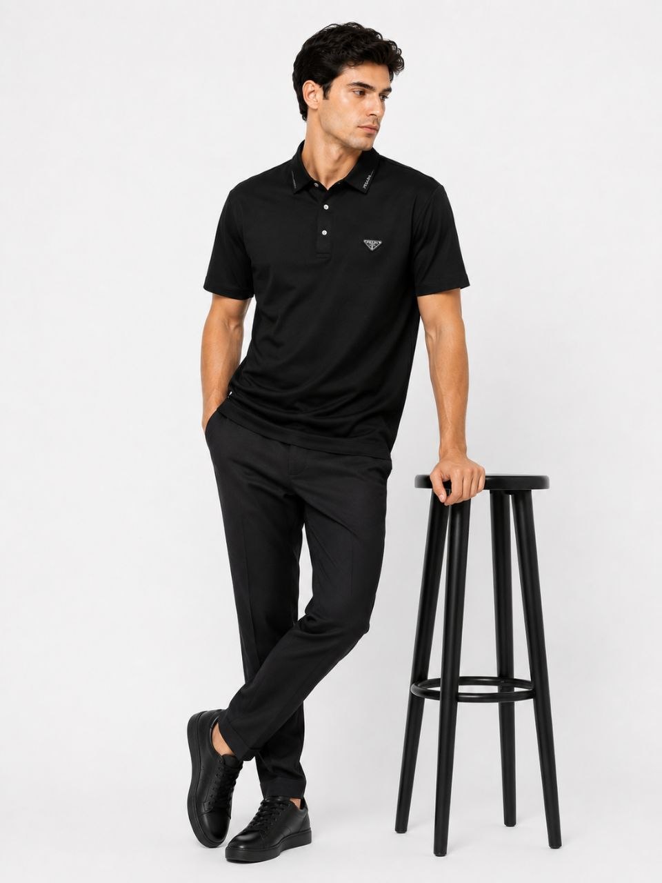 Prada Milano Black Polo T- Shirt