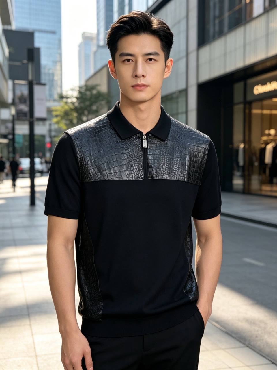 Stefano Ricci luxury black polo shirt