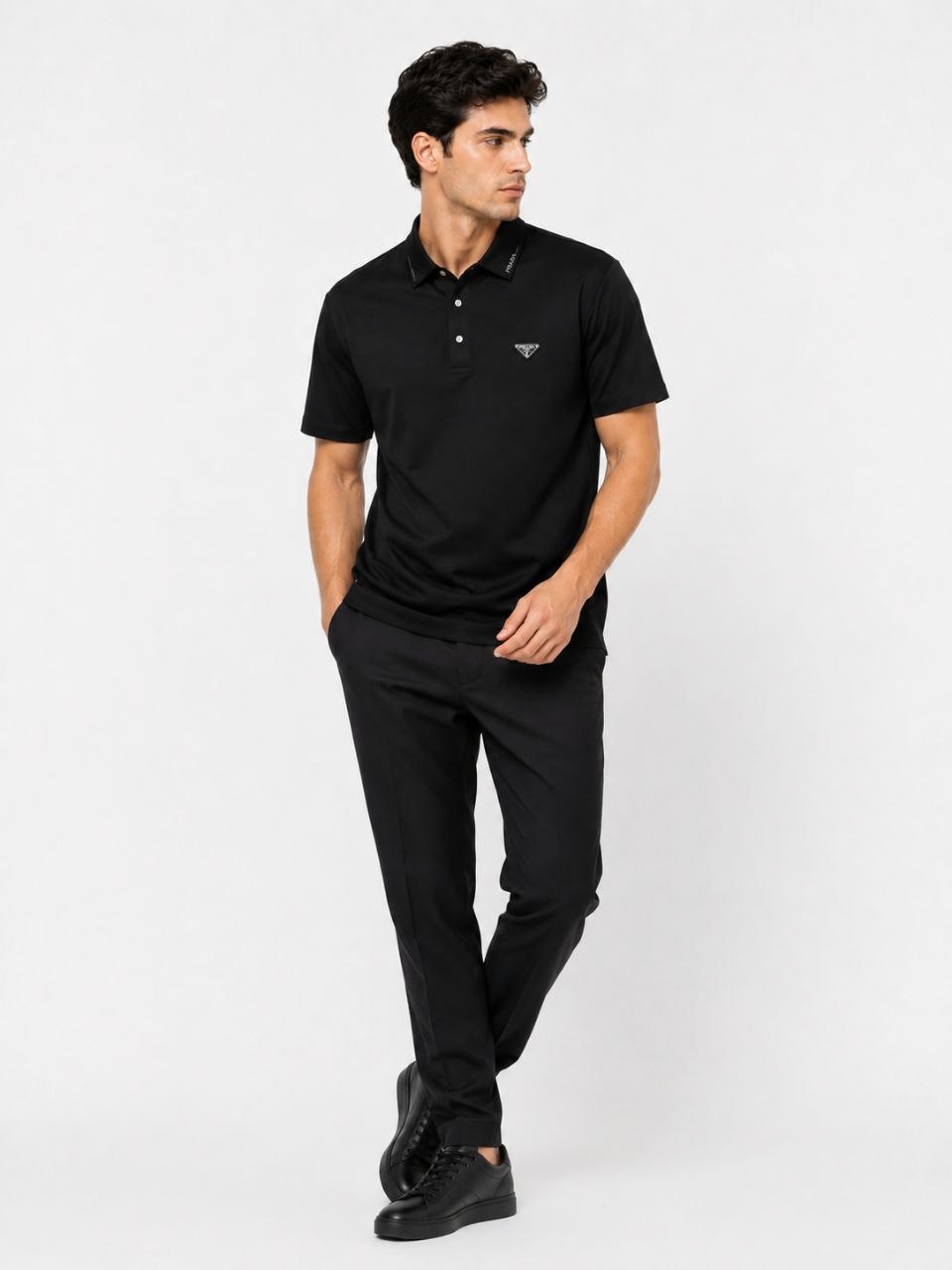 Prada Milano Black Polo T- Shirt
