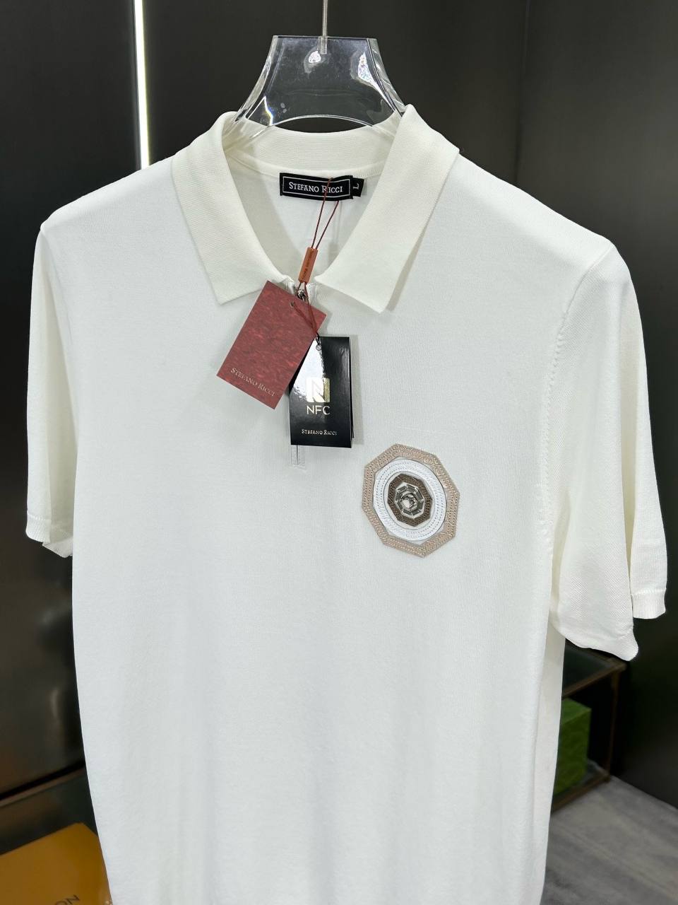 Stefano Ricci luxury white polo shirt