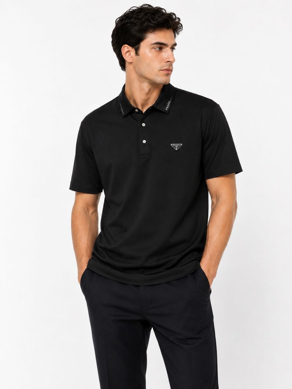 Prada Milano Black Polo T- Shirt