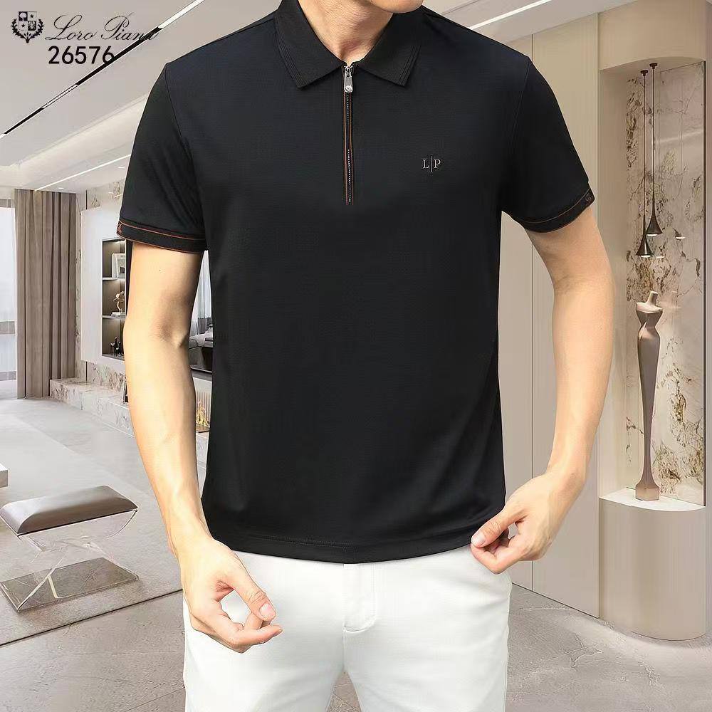 Loro Piana Black Polo T-Shirt