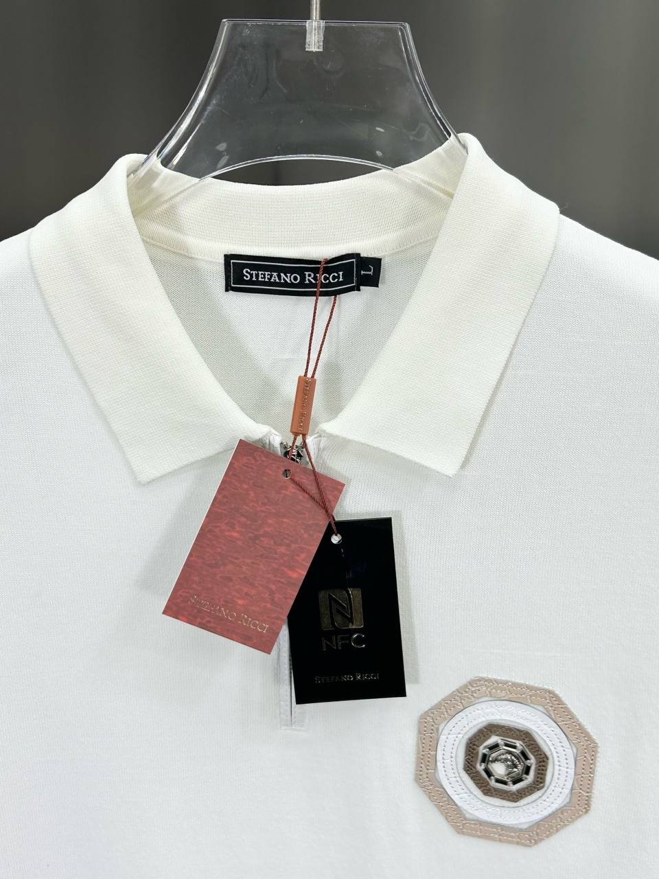 Stefano Ricci luxury white polo shirt