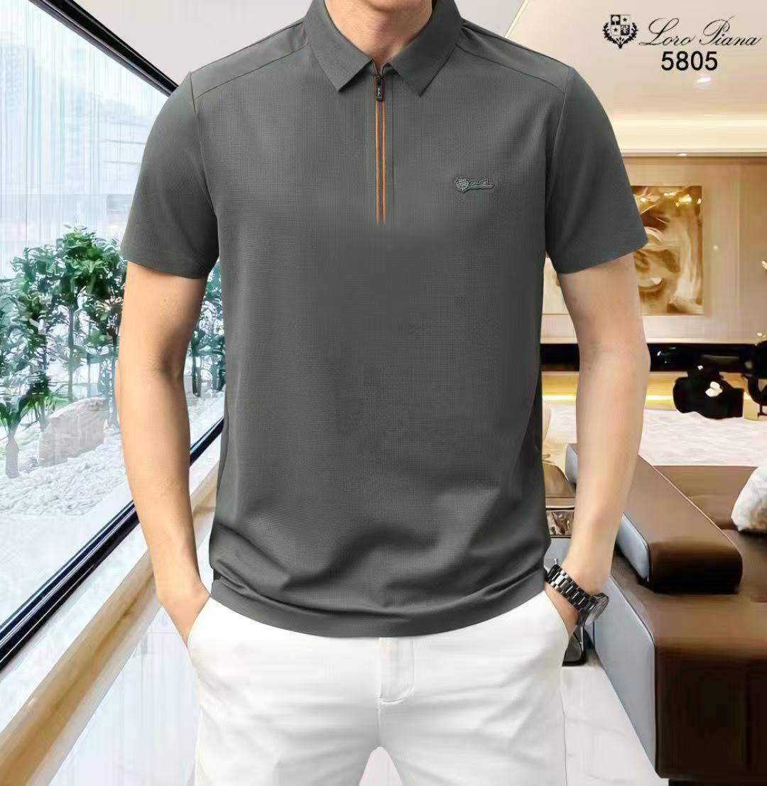 Loro Piana Gray Polo T-Shirt