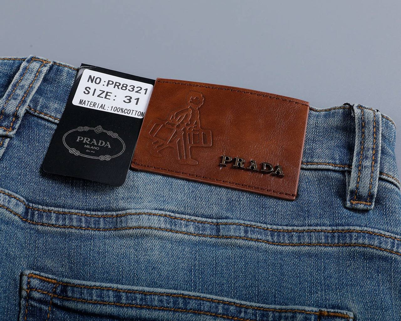 Prada Light Wash Denim Jeans – Classic Slim Fit | Premium Men's Jeans