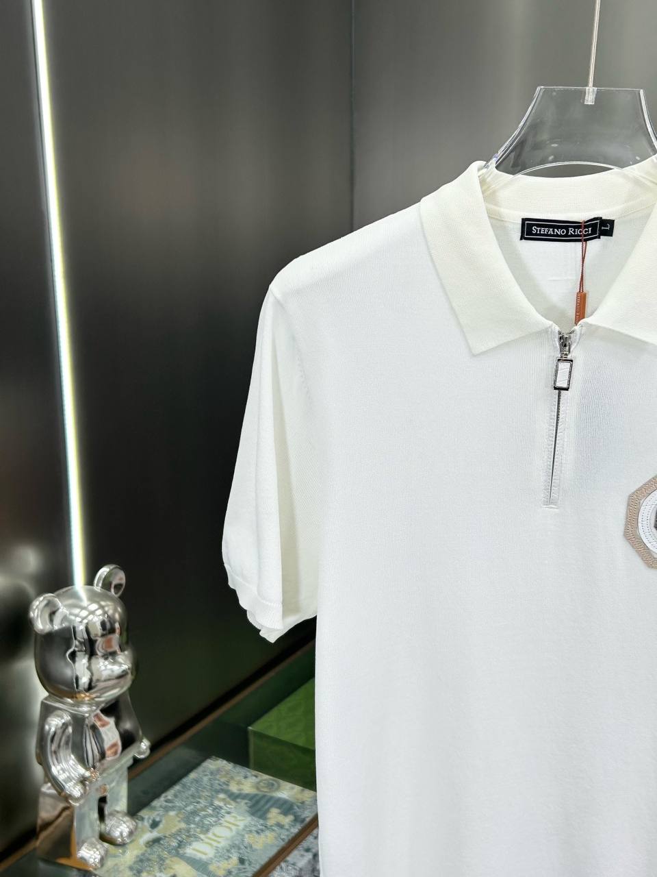 Stefano Ricci luxury white polo shirt