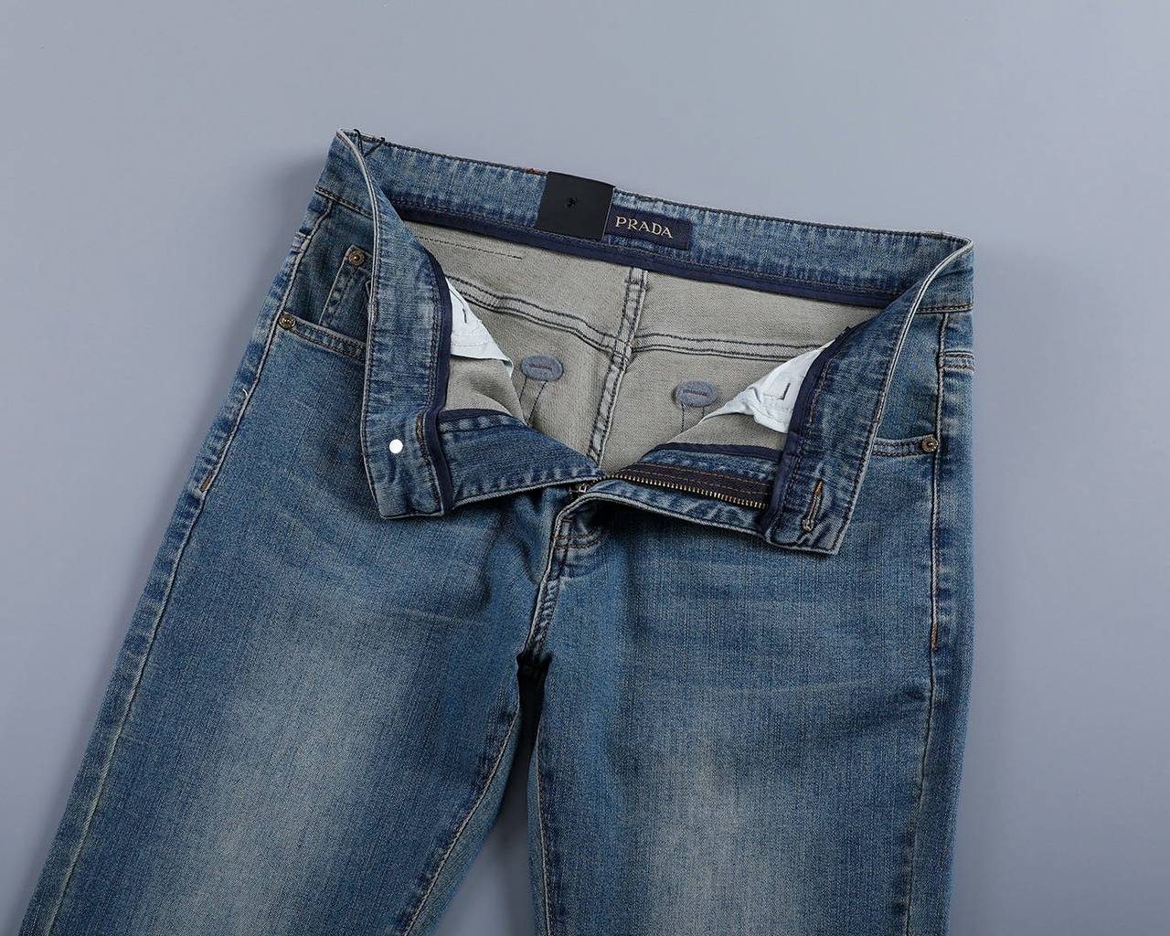 Prada Light Wash Denim Jeans – Classic Slim Fit | Premium Men's Jeans
