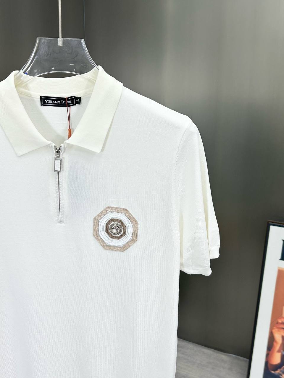 Stefano Ricci luxury white polo shirt