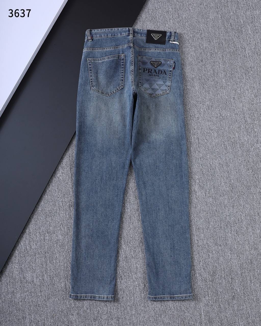 Prada Milano Light Blue Denim Jeans – Signature Logo Straight Fit | Premium Men's Jeans