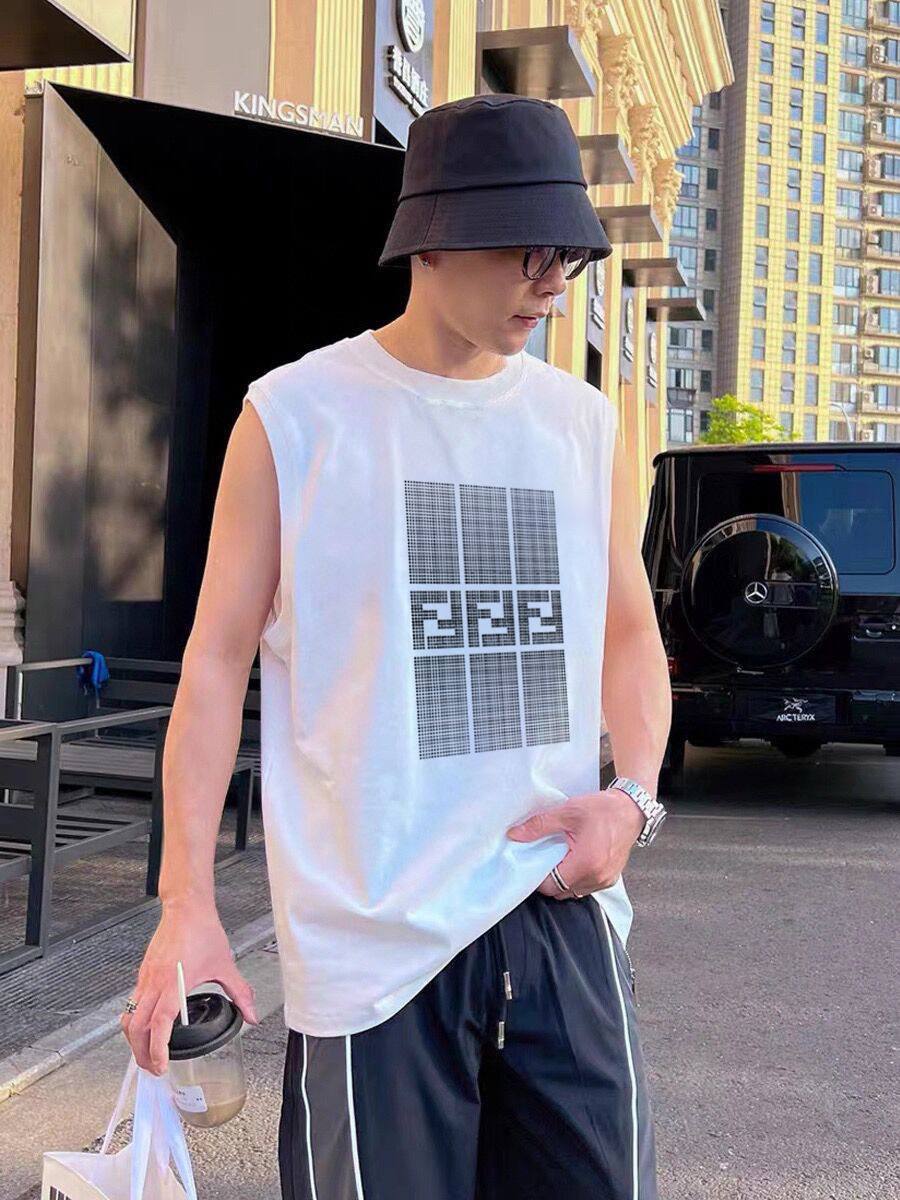 Fendi Sleeveless T-Shirt – Black & White Edition
