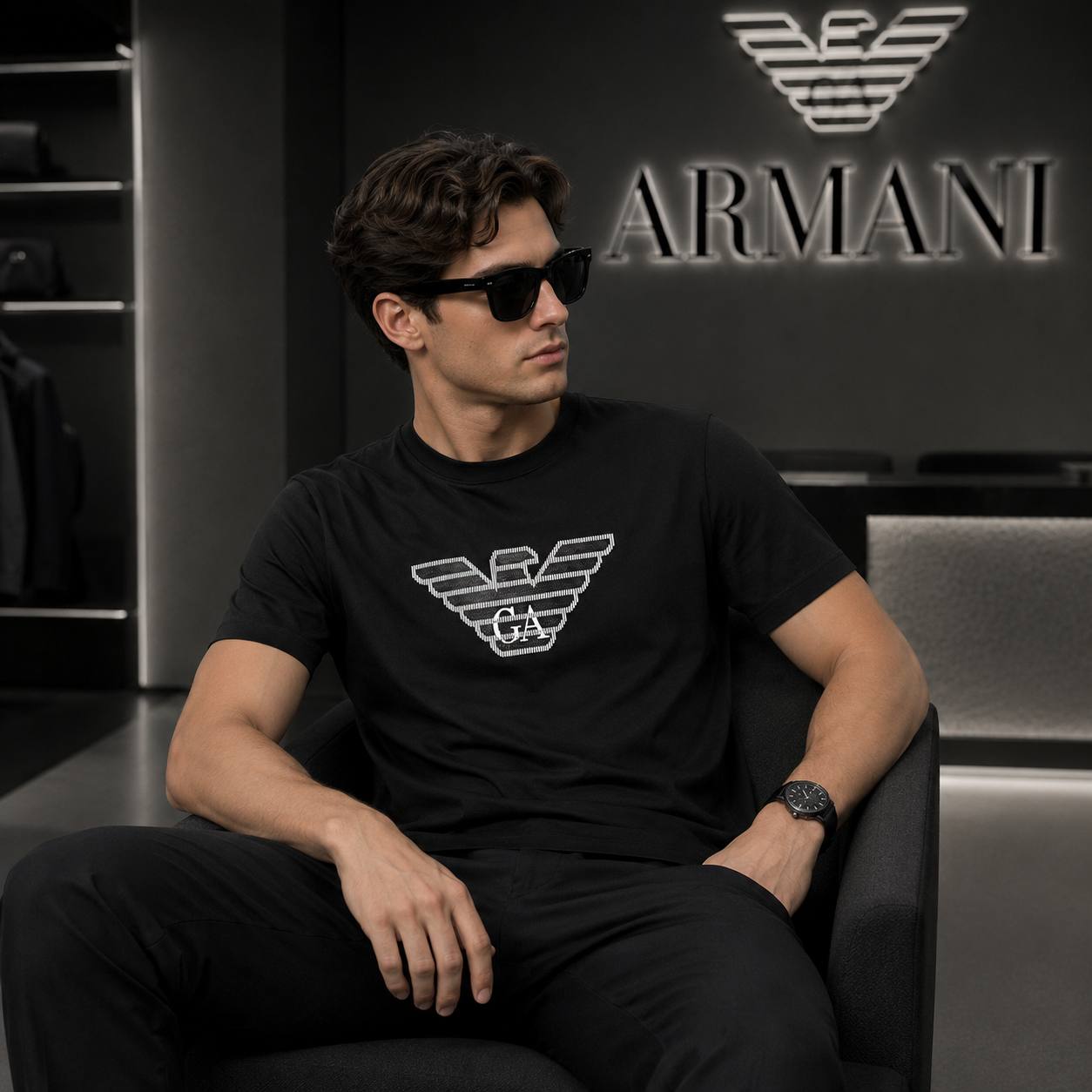 Emporio Armani Milano Black T-Shirt