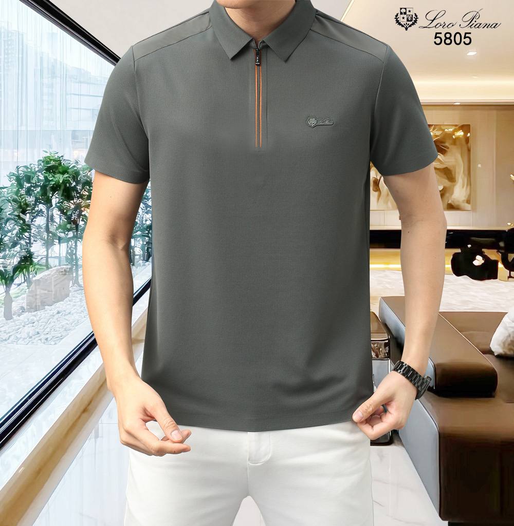Loro Piana Gray Polo T-Shirt