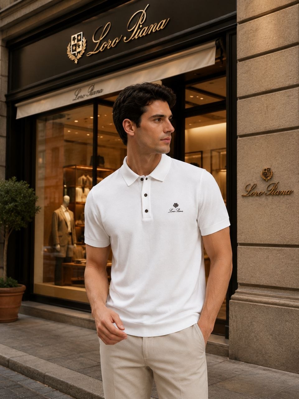 Loro Piana White Polo T-Shirt