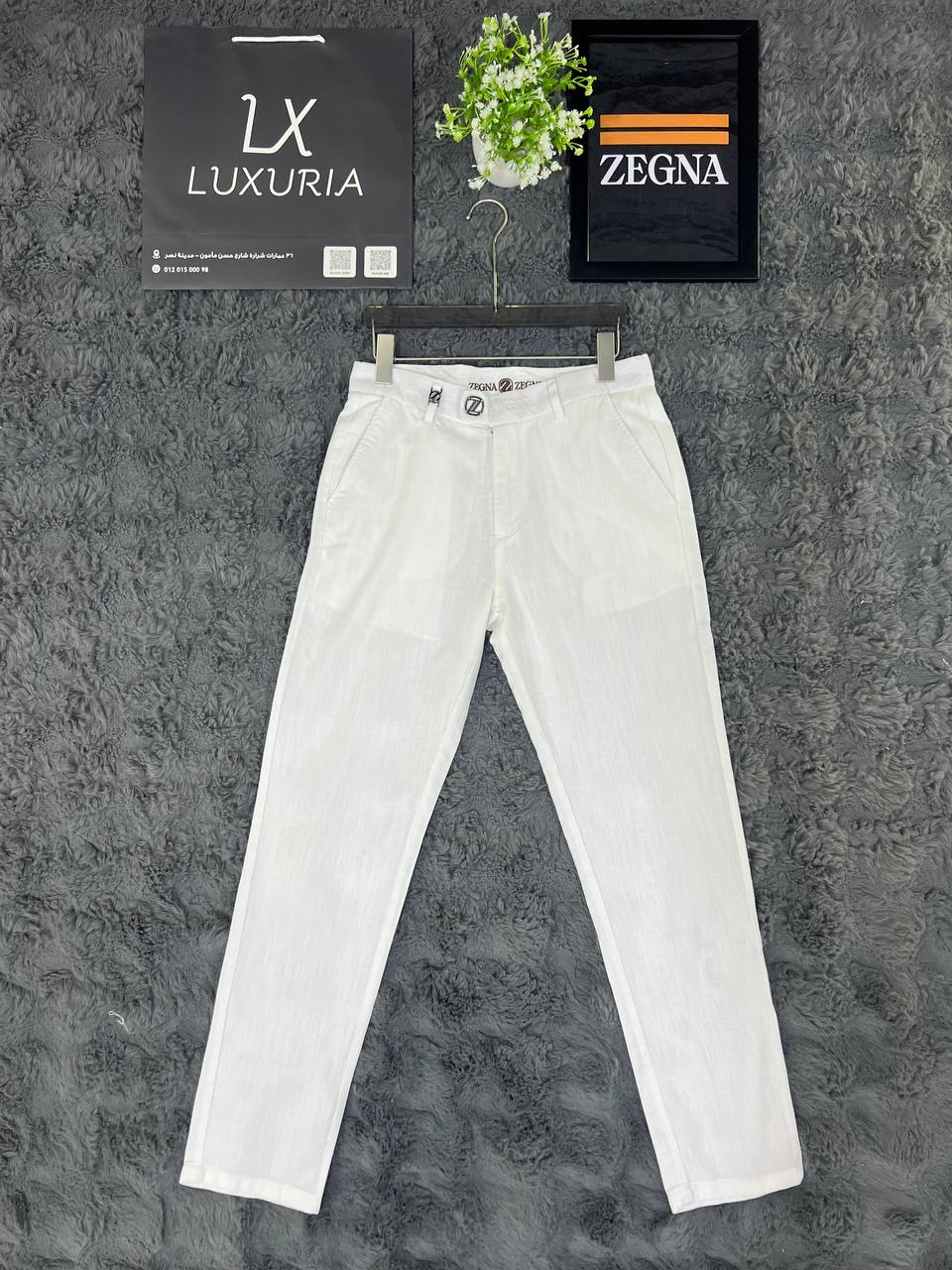 Zegna white linen trousers Luxury
