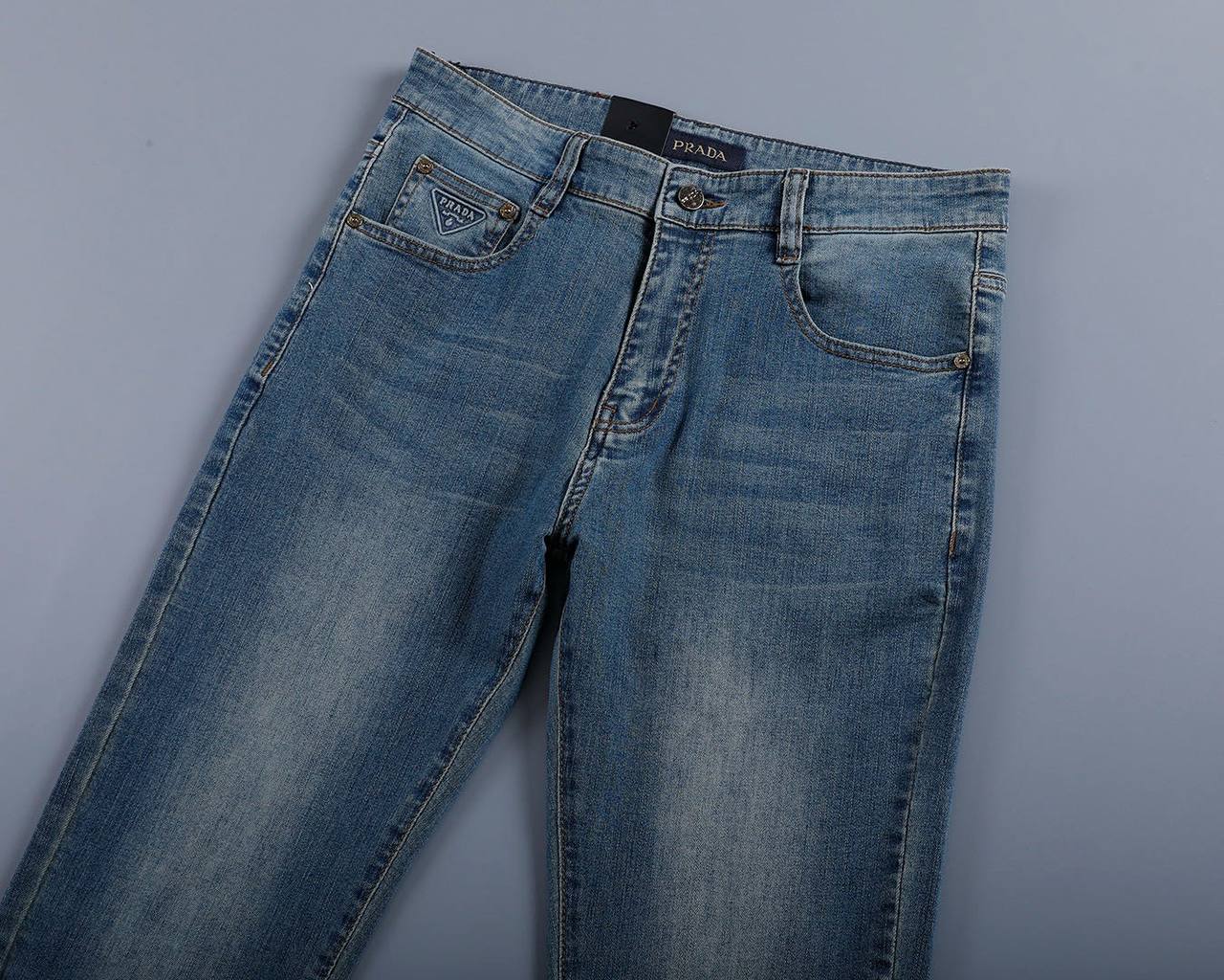 Prada Light Wash Denim Jeans – Classic Slim Fit | Premium Men's Jeans