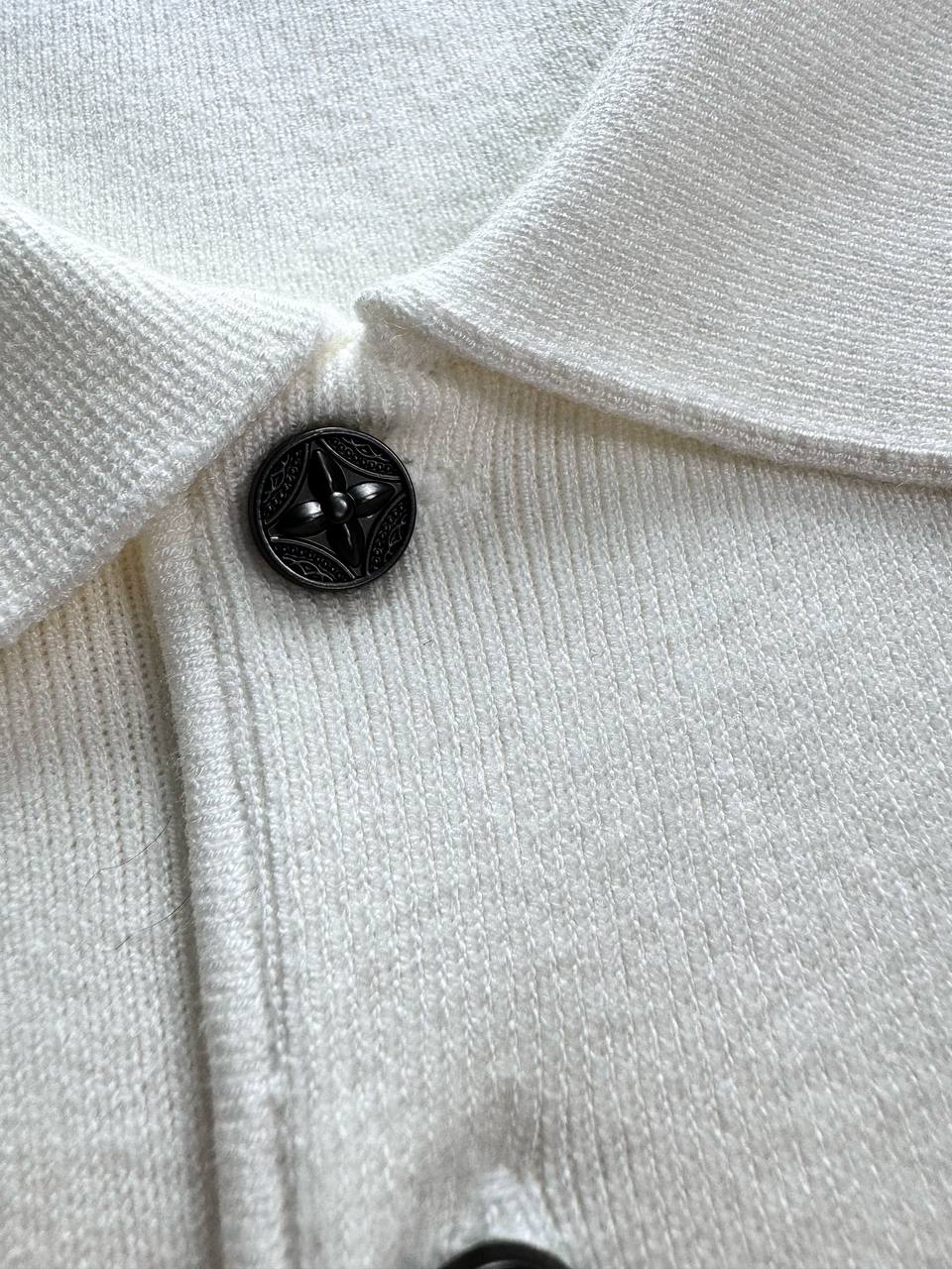 Louis Vuitton White Knit Polo T-Shirt