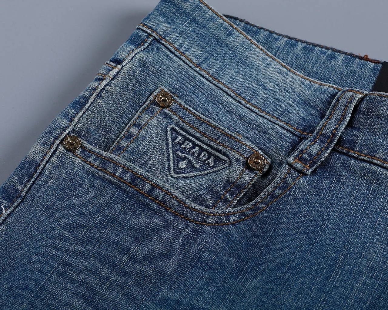 Prada Light Wash Denim Jeans – Classic Slim Fit | Premium Men's Jeans