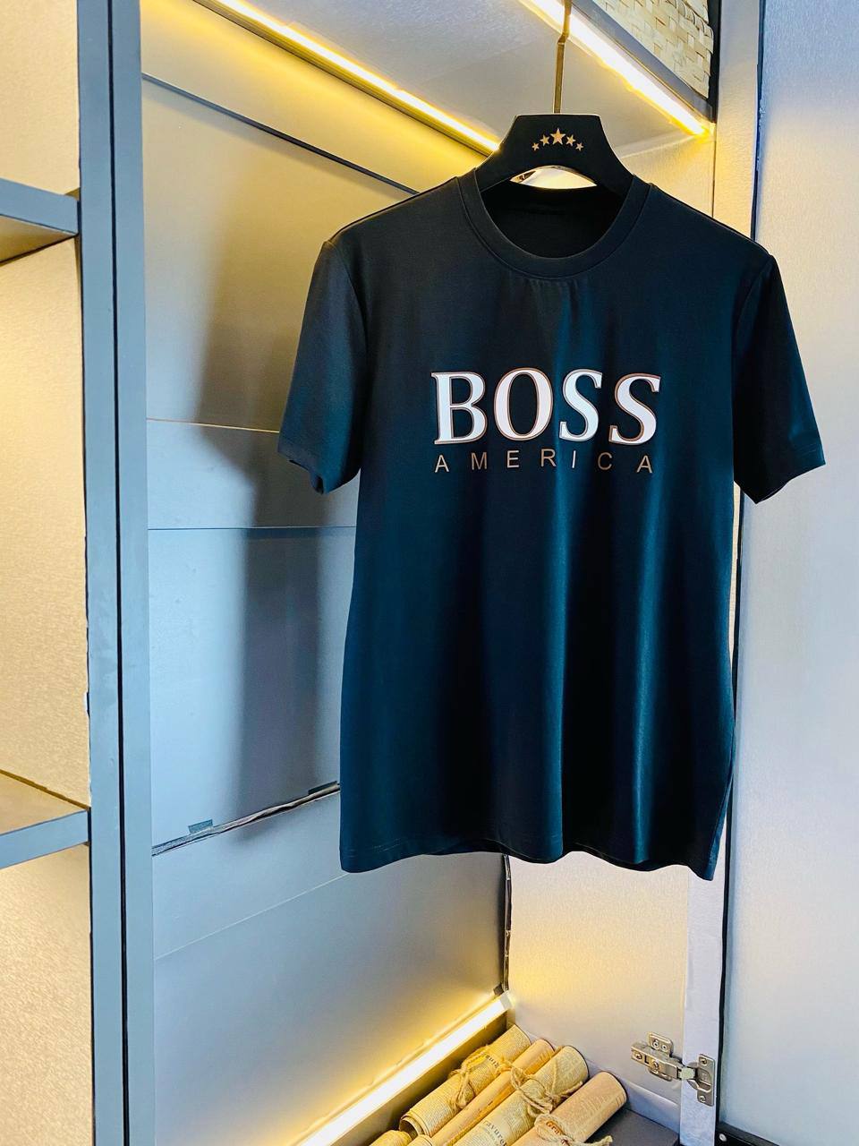 Boss America Logo T-Shirt – Black Edition