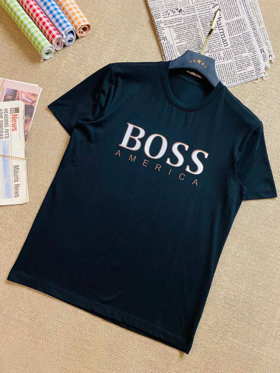 Boss America Logo T-Shirt – Black Edition