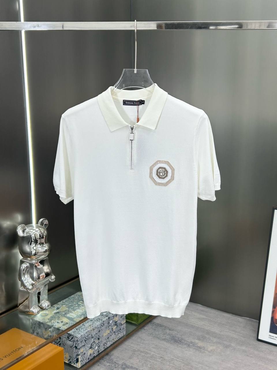 Stefano Ricci luxury white polo shirt