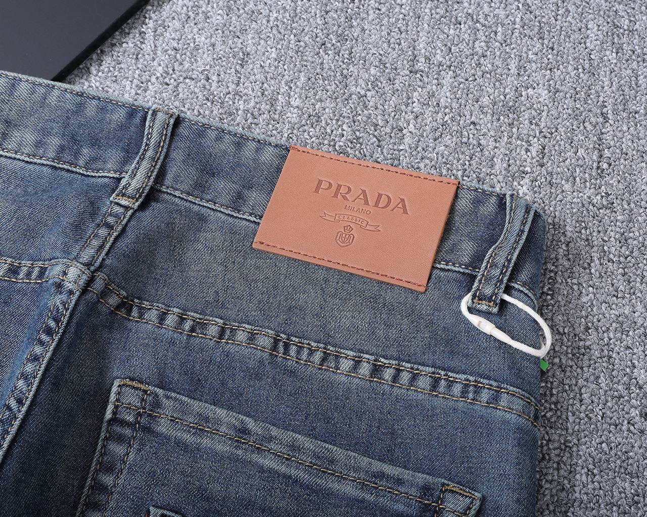 Prada Milano Light Wash Denim Jeans – Classic Straight Fit | Premium Men's Jeans